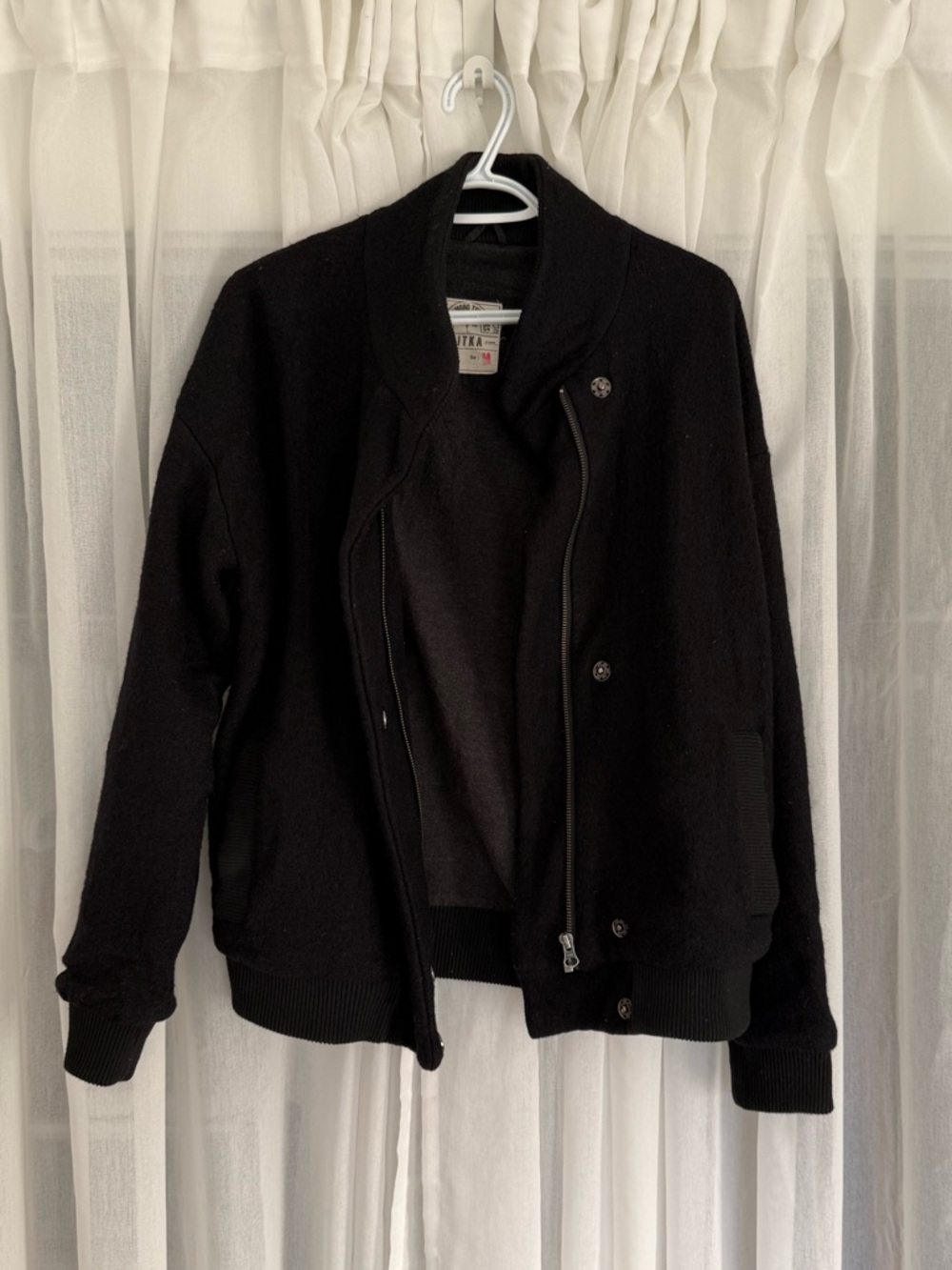 Sitka Wool Blend Black Bomber Jacket